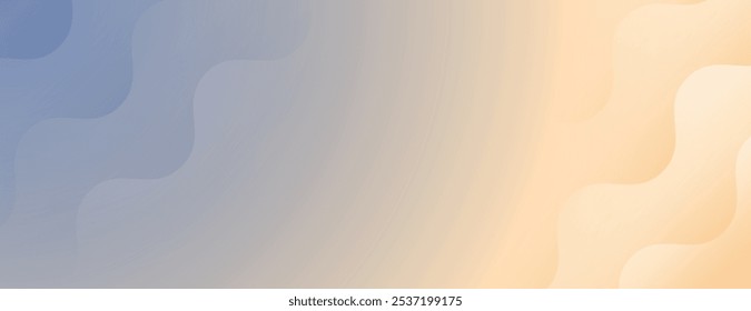 Wavy gradient background with soft blue and beige colors. The background features a smooth, flowing texture with blue and beige tones. Minimal abstract flow line vector gradient background
