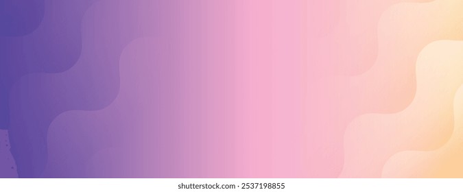 Wavy gradient background with soft purple and pink hues. The background features a smooth, pastel texture with purple and pink tones. Minimal abstract gradient wavy line vector background