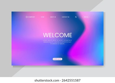 Wavy Gradient azul rosa Landing Page 