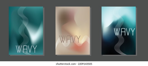 Wavy gradient brochure set for creative design