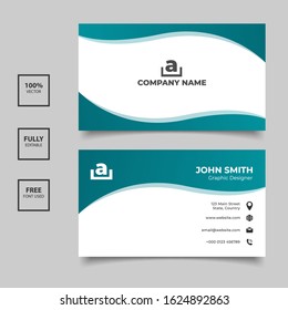 Wavy gradient business card templates design. Vector illustration EPS 10