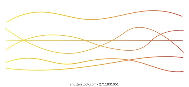 Linhas de gradiente ondulado definidas. Curvas abstratas para som, frequência ou energia.