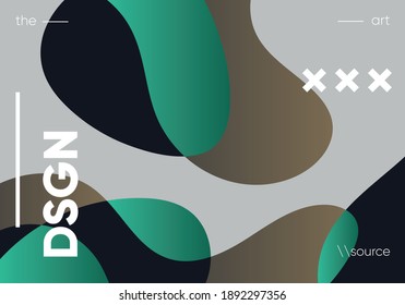 Wavy gradient shapes composition. Eps10 vector.