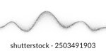 Wavy grain gradient texture. Black stippled flowing line background. Grunge noise dotwork wallpaper for banner, poster. Undulate sand backdrop with speckles, particles, granules. Vector