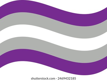 Wavy Graysexual Pride Flag Isolated in White
