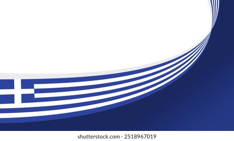 wavy greece flag vector background with copy space for text. greece national day