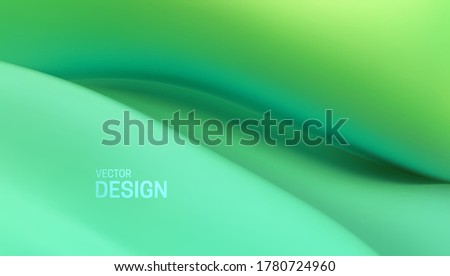 Wavy green background. Vector abstract illustration. Environmental or bio concept. Organic liquid backdrop. Website landing page design template. Minimalist cover design
