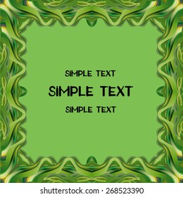 Wavy green border around text.