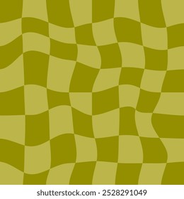 Wavy Green Checkered Seamless Pattern