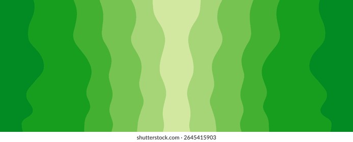 Wavy green gradient abstract background. Fluid shapes composition. Shades of green ombre wave pattern