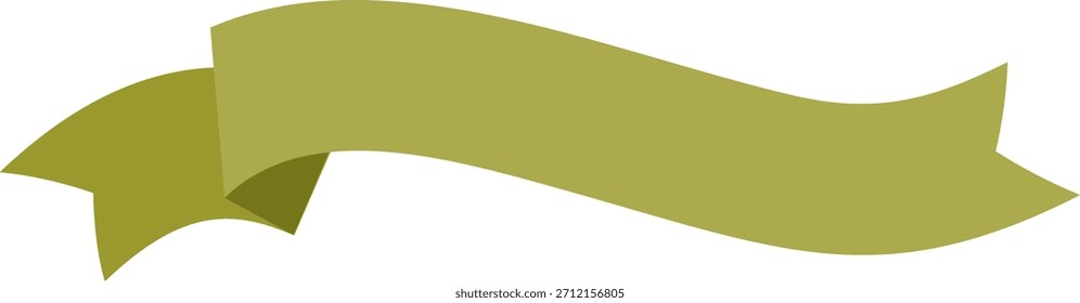 Wavy green ribbon label. Vector banners, flag, and decorative badge for creative design, titles, and festive illustrations