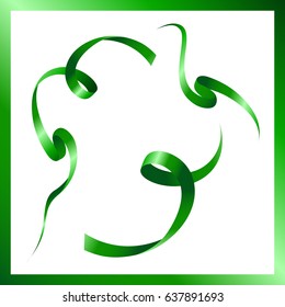 Wavy green ribbons in form of clouds or fumes