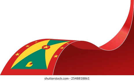 wavy grenada flag vector background with copy space for text. grenada national day