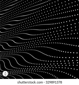 Wavy Grid Background. 3d Abstract Vector Illustration. 