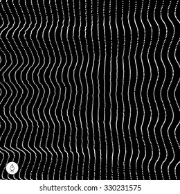 Wavy Grid Background. 3d Abstract Vector Illustration. 