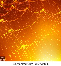 Wavy Grid Background. 3d Abstract Vector Illustration. 
