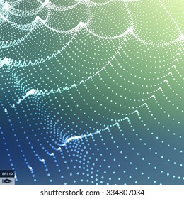 Wavy Grid Background. 3d Abstract Vector Illustration. 
