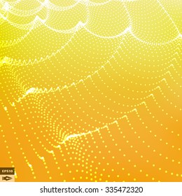 Wavy Grid Background. 3d Abstract Vector Illustration. 
