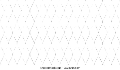 wavy grid line uneven seamless stylish pattern. White artistic texture