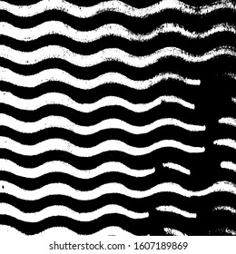 Wavy grunge overlay texture. Wave Stripe Background - simple texture for your design. Distressed artistic overlay template. EPS10 vector.