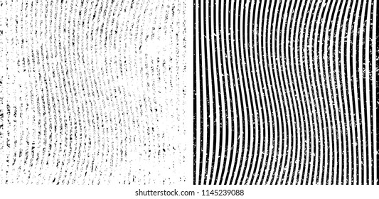 Wavy grunge stripes textures. distressed overlay background .Vector illustration. 