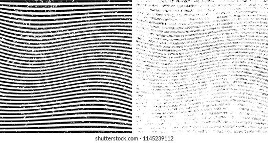 Wavy grunge stripes textures. distressed overlay background .Vector illustration. 