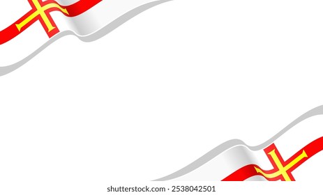 wavy guernsey flag vector background with copy space for text. guernsey national day