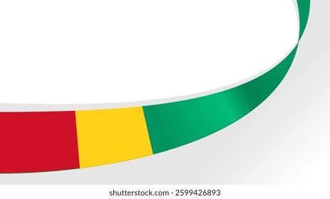 wavy guinea flag frame background with copy space for text. for national day
