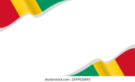 wavy guinea flag frame background with copy space for text. for national day