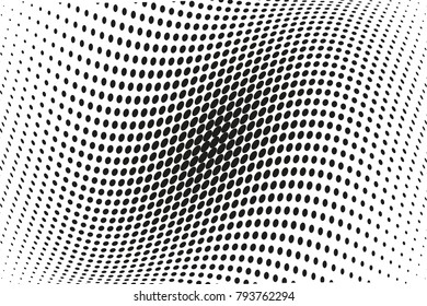 Wavy halftone background. Digital gradient. Dotted pattern with circles, dots, point large scale. Design element for web banners, posters, cards, wallpapers, sites, panels.