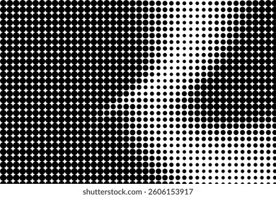 Wavy Halftone Gradient with Black Dots