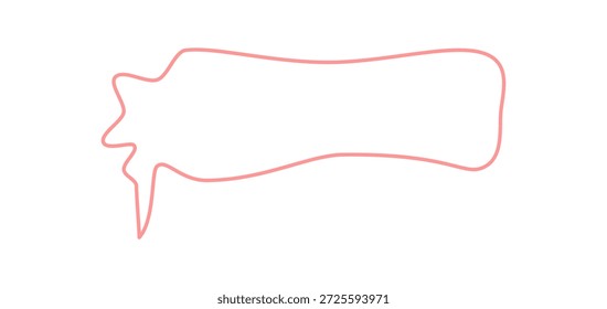 Umriss eines gewellten, handgezeichneten Sprechballons in einem Rahmenformular. Umreißen Sie Chat Blase mit sanften Kreis Twist und Nachricht, Talk Element wie skizziert Grafik. Modernes Design für Sprache oder Nachrichtenvorlage.