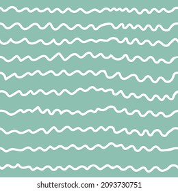 Wavy hand drawn stripes vector seamless pattern, doodle geometric minimalistic design