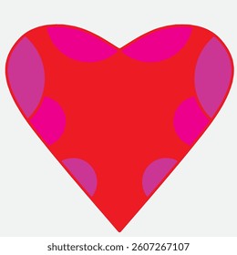 wavy heart pattern pink flat style isolated