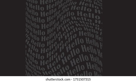 Wavy Hello Word Typografie-Vektorgrafik