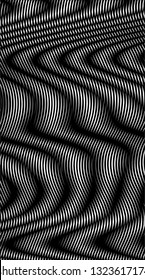 Wavy hipnotic abstract background with linear fluid structure.. Can be used as design of mobile applications, websites, accessories for phones and tablet, page, image for blog. Vector illustration.