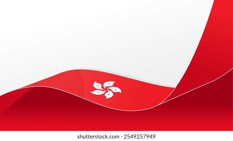 Wellenförmiges Hongkong-Flag, Vektorhintergrund mit Kopienraum für Text. Nationalfeiertag