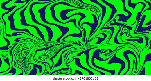 Fundo horizontal ondulado com formas orgânicas líquidas. Ilustração vetor na moda em estilo retro 60s, 70s.vetor