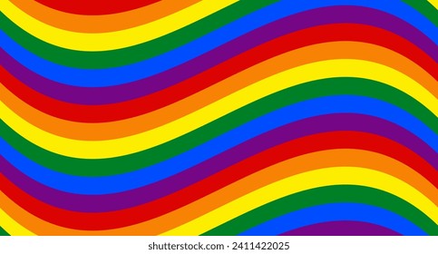 Wavy horizontal LGBT backgrounds, LGBT colors rainbow flag. Banner, poster, template, vector