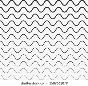Wavy horizontal lines. Vector illustration, flat design.