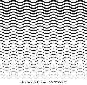 Wavy horizontal lines. Vector illustration, flat design.