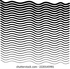 Wavy horizontal lines. Vector illustration, flat design on white background..eps
