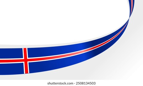wavy iceland flag vector background with copy space for text. iceland national day	