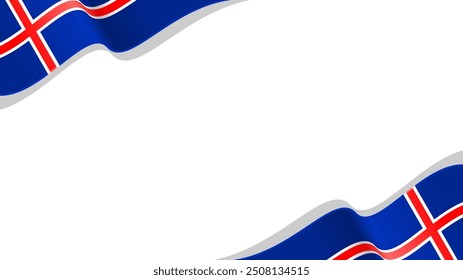 wavy iceland flag vector background with copy space for text. iceland national day	