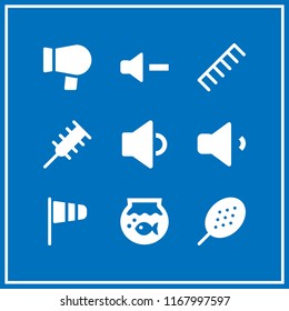 wavy icon. 9 wavy vector set. volume, hair style, wind flag and fish bowl icons for web and design about wavy theme