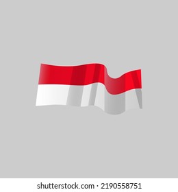 Wavy indonesia flag illustration vector clipart
