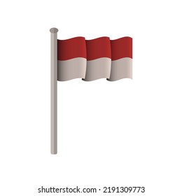 Wavy Indonesian flag background. Flat design vector illustration. Indonesian independence day.