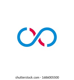 wavy infinity line abstract logo vector