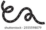 Wavy Intertwined Road Vector. Pathway. Street. Race Track. Curvy Highway on White Background.