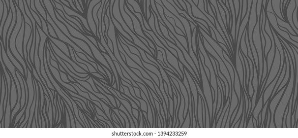 Wavy intricate background. Monochrome backdrop with curved stripes. Repeating abstract waves. Stripe texture with many lines. Black and white illustration